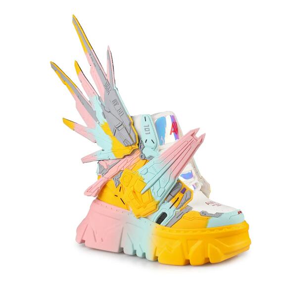 Wicked Silk Shoes - Anthony Wang Y2K Chunky Platform Pastel Sneakers Kawaii Gundam Wings Shoes Sz 9